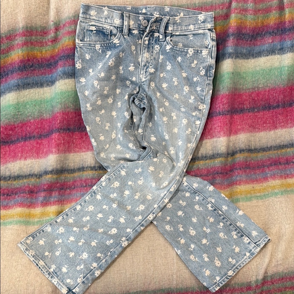 Old Navy Flare Leg Floral Jeans